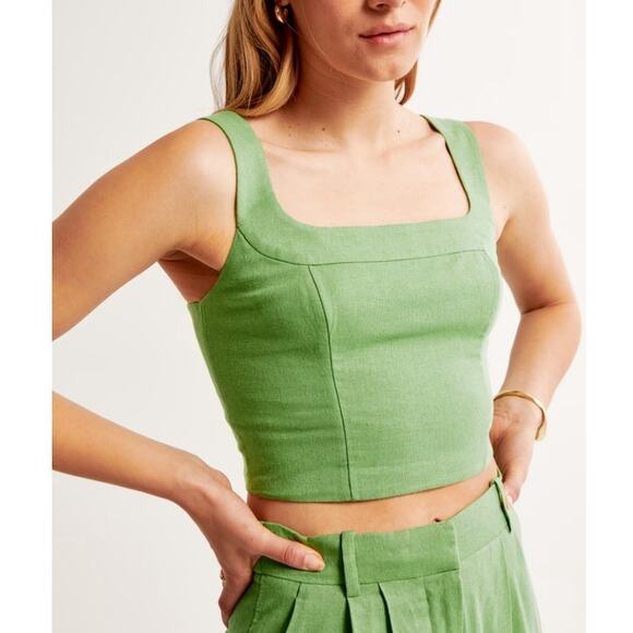 Abercrombie & Fitch Green Crop Top - Picture 1 of 12